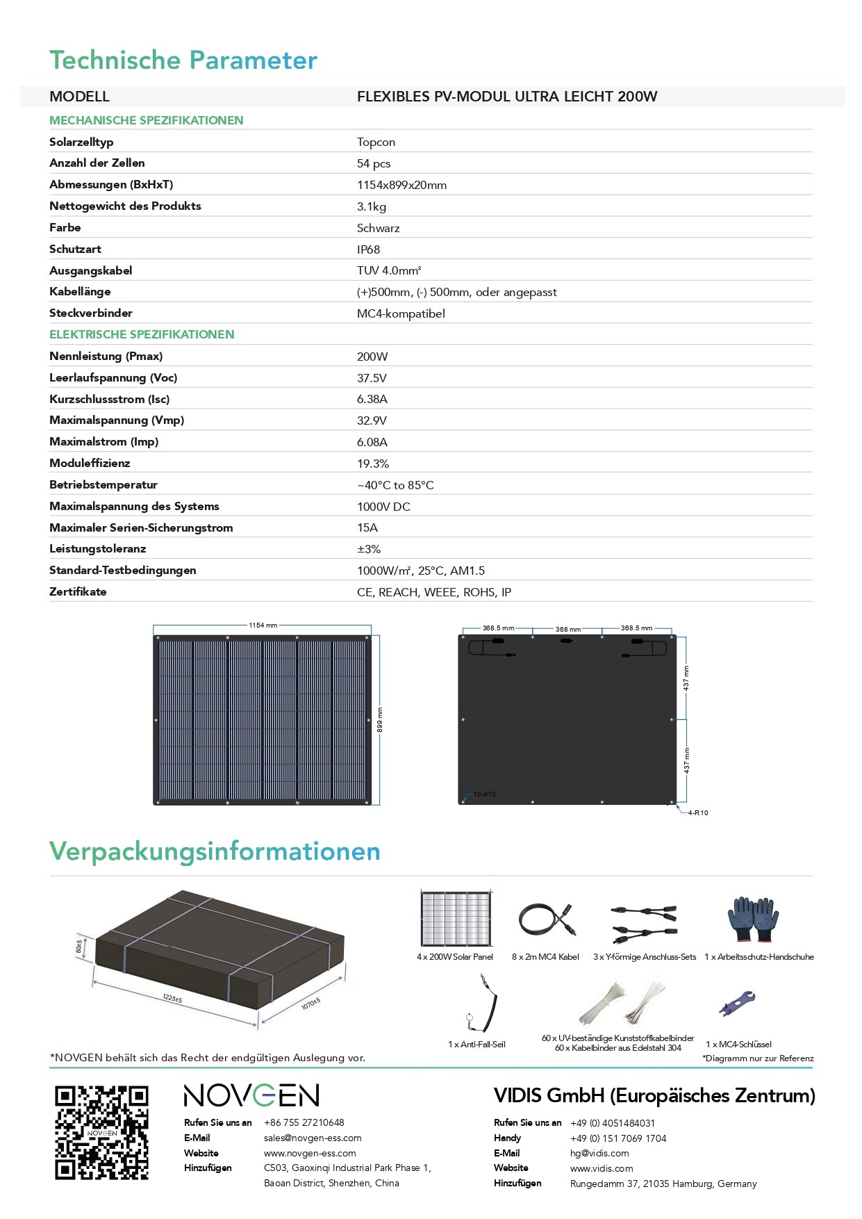 Balkonkraftwerk Solar-Kit NOVS-800
